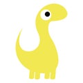 A Vector Cute Cartoon Yellow Dinosaur Isolated