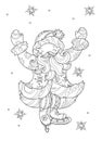 Vector cute christmas Santa Claus doodle