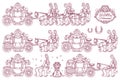 Vector cute Cinderella carriage