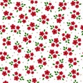 Vector cute colorful flowers seamless pattern