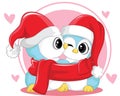 Vector cute couple Penguin character. Christmas poster for baby room, greeting card, kids and baby t-shirts and wear. Cool Penguin Royalty Free Stock Photo