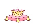 Vector cute crown on pillow Royalty Free Stock Photo