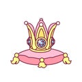 Vector cute crown on pillow Royalty Free Stock Photo
