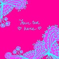 Vector cute doodle floral frame background Royalty Free Stock Photo