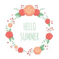 Vector cute floral summer frame Royalty Free Stock Photo