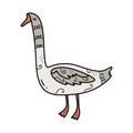 Vector cute funny goose art. Poster and banner element, children's book illustration, postcard Royalty Free Stock Photo