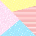 Vector cute geometric background with decor elements.