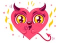 Cute devil heart Royalty Free Stock Photo