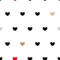 Vector Cute Hearts in Chic Colors on White seamless pattern background. Perfect for web design fabric, wallpaper and