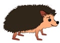 Vector cute hedgehog standing and smilling