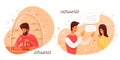 Vector cute illustration introverts and extroverts