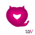Cute instagram card with pink fluffy devil heart