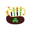 Vector Cute Irish Bagpipes Icon Cartoon Isolated