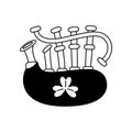 Vector Cute Irish Bagpipes Icon Cartoon Isolated