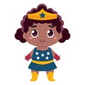 Cute kawaii kid superhero colorful isolated