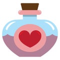 Cute kawaii love potion colorful isolated