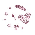 Vector cute line Zodiac sign Royalty Free Stock Photo