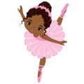 Vector Cute Little African American Ballerina Dancing Royalty Free Stock Photo