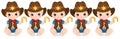 Vector Cute Little Baby Boys Dressed as Cowboys