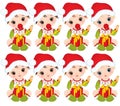 Vector Cute Little Baby Girls Wearing Christmas Clothes Royalty Free Stock Photo