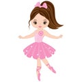 Vector Cute Little Ballerina Dancing