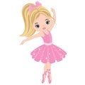 Vector Beautiful Ballerina in Pink Tutu Dress Dancing Royalty Free Stock Photo
