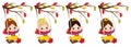 Vector Cute Little Girls Swing Royalty Free Stock Photo