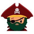Vector cute male pirate colorful isolated