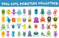 Vector cute monsters collection set Royalty Free Stock Photo