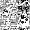 Vector cute monsters set collection isolated Royalty Free Stock Photo