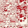 Vector cute monsters set collection isolated Royalty Free Stock Photo