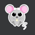 Vector cute mouse sticker template Royalty Free Stock Photo