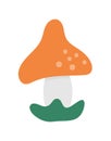 Vector cute mushroom. Autumn flat style plant.