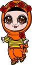 Vector - muslim girl with smile happy , cartoon