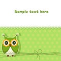 Vector cute owl card Royalty Free Stock Photo