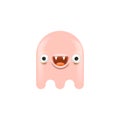 vector cute pink ghost isolated on white