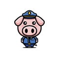 vector cute police pig character