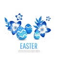 Easter egg hunt party vector poster design template. Royalty Free Stock Photo