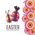 Easter egg hunt party vector poster design template. Royalty Free Stock Photo