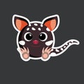 Vector cute quoll sticker template