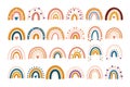 Vector Cute Raibow Big set Nursery baby print symbol collection pastel colors