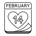 Vector Cute Saint Valentine Calendar Icon