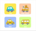 Vector cute set of vehicle, vehicle isolates in cartoon flat style