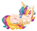 Vector cute, sleeping unicorn.