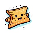 Vector of a cute smiling bread icon in a vector format