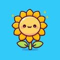 Vector Cute Sun Flower Mascot cartoon Royalty Free Stock Photo