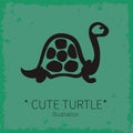 Vector cute turtle illustration. Royalty Free Stock Photo