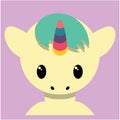 Vector cute unicorn colorful isolated