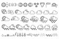 Vector cute weather icons Set Royalty Free Stock Photo