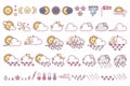 Vector cute weather icons Set Royalty Free Stock Photo